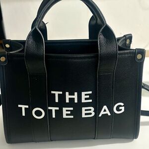 Black Leather Tote Bag